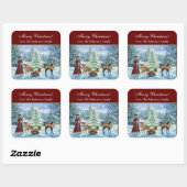 kerstcadeautjes voor Victoriaans gepersonaliseerd Vierkante Sticker (Vel)