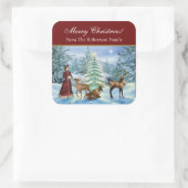 kerstcadeautjes voor Victoriaans gepersonaliseerd Vierkante Sticker (Tas)