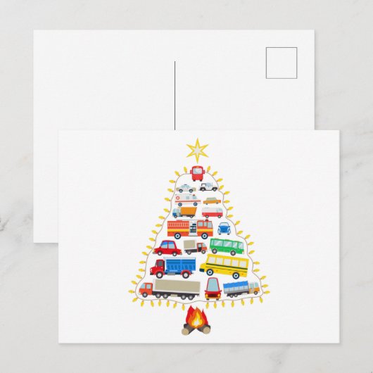 kerstcadeautjes voor voertuigen, kostuums voor voe briefkaart (Voorkant / Achterkant)