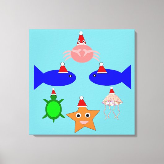 kerstcadeautjes voor Zee Canvas Afdruk (Voorkant)