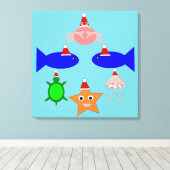 kerstcadeautjes voor Zee Canvas Afdruk (Insitu (Houten vloer))