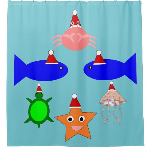 kerstcadeautjes voor Zee Douchegordijn (Voorkant)