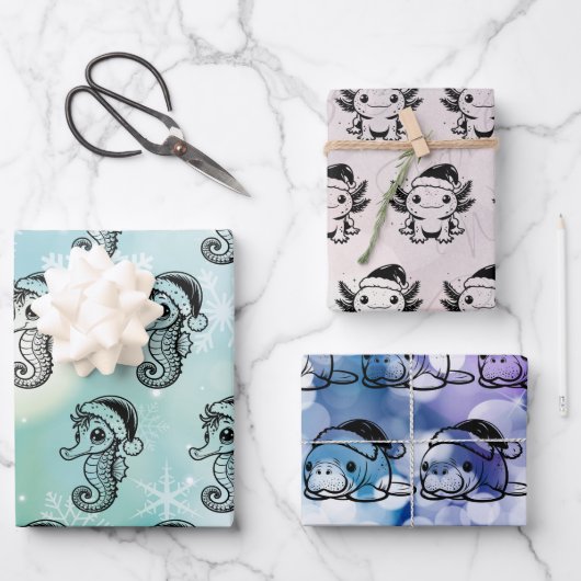 kerstcadeautjes voor Zee Inpakpapier Vel (Voorkant)