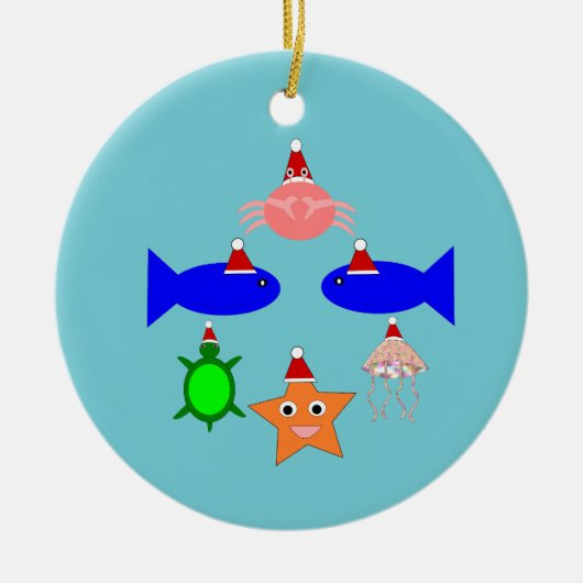 kerstcadeautjes voor Zee Keramisch Ornament (Voorkant)