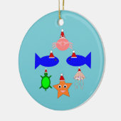 kerstcadeautjes voor Zee Keramisch Ornament (Links)
