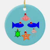kerstcadeautjes voor Zee Keramisch Ornament (Achterkant)