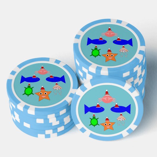 kerstcadeautjes voor Zee Poker Chips (Opstapeling)