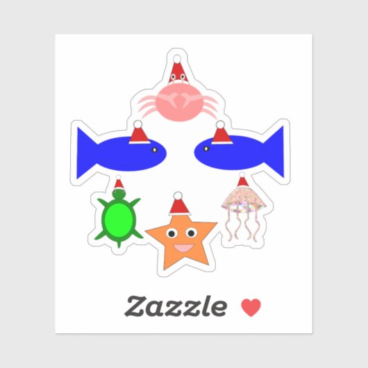 kerstcadeautjes voor Zee Sticker (Vel)