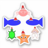 kerstcadeautjes voor Zee Sticker (Voorkant)