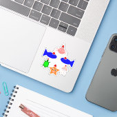 kerstcadeautjes voor Zee Sticker (Laptop met iPhone)