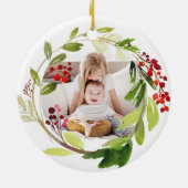 kerstcadeautjes waterverf met foto keramisch ornament (Achterkant)