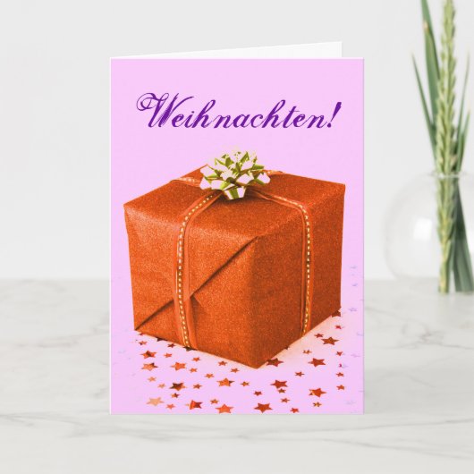 kerstcadeautjes Weihnachten Sinaasappel IV Feestdagen Kaart (Voorkant)