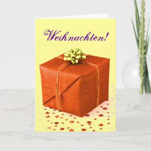 kerstcadeautjes Weihnachten Sinaasappel IV Feestdagen Kaart (Voorkant)