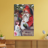 kerstcadeautjeSanta Giving Doll Canvas Afdruk (Insitu (Woonkamer))