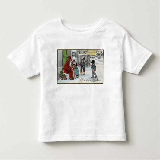 kerstcadeautjeSanta Sitting Kinder Shirts (Voorkant)