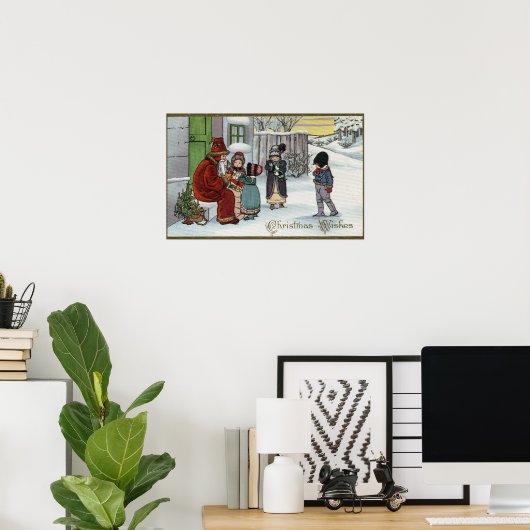 kerstcadeautjeSanta Sitting Poster (Thuiskantoor)