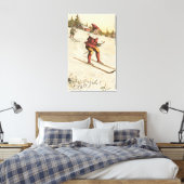 kerstcadeautjeSkiing Canvas Afdruk (Insitu (Slaapkamer))