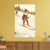 kerstcadeautjeSkiing Canvas Afdruk (Insitu (Woonkamer))