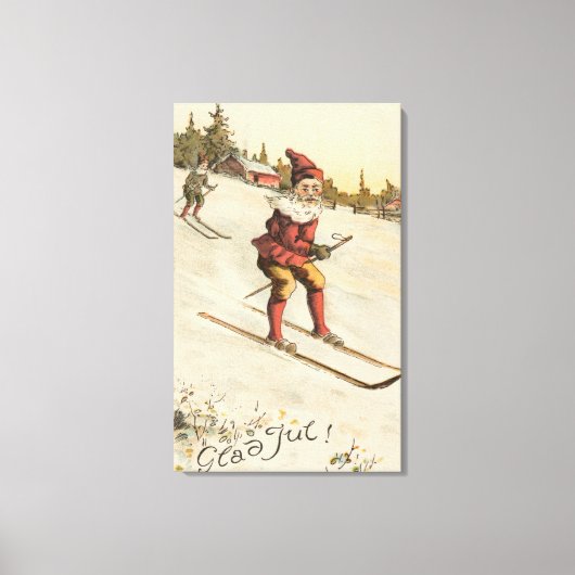 kerstcadeautjeSkiing Canvas Afdruk (Voorkant)