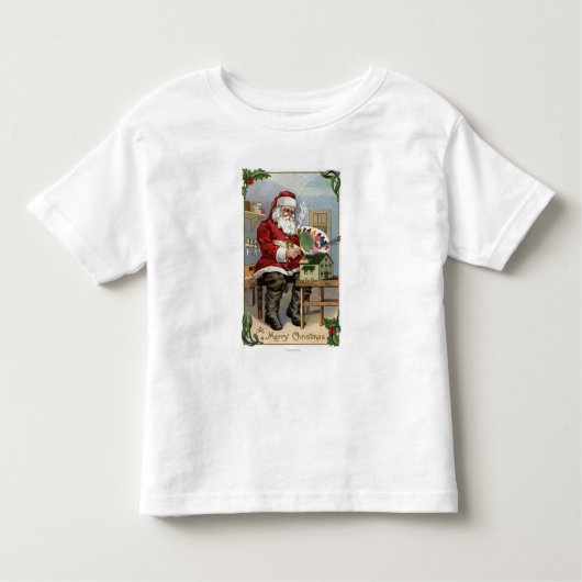 kerstcadeautjesSanta Painting Kinder Shirts (Voorkant)