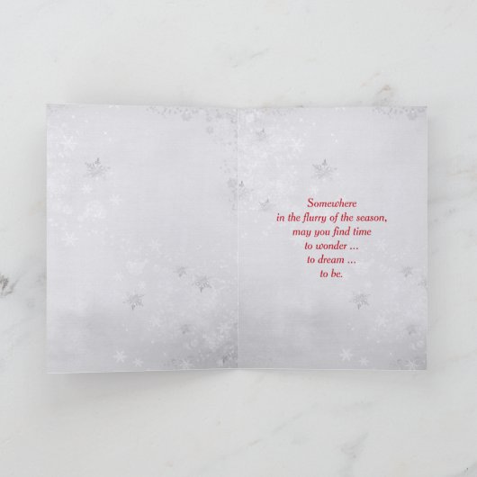 Kerstcadeauttas met rode linten kaart (Binnen)