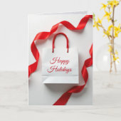 Kerstcadeauttas met rode linten kaart (Gele Bloem)