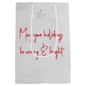 Kerstcadeauttas met rode linten medium cadeauzakje (Achterkant)