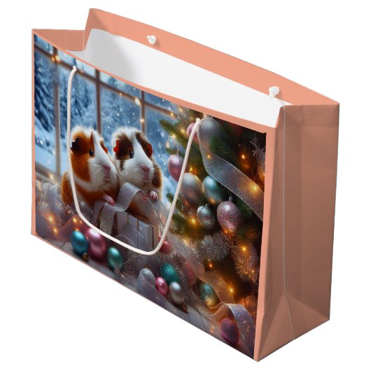 Kerstcadeauttas voor cavia's groot cadeauzakje (Voorkant Gekanteld)