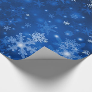 Kerstcadeauverpakking/Blauwe Sneeuwvlokken Cadeaupapier