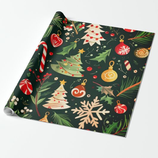 Kerstcadeauverpakking Cadeaupapier (Uitgerold)