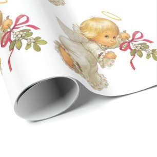 Kerstcadeauverpakking/Engelen Cadeaupapier