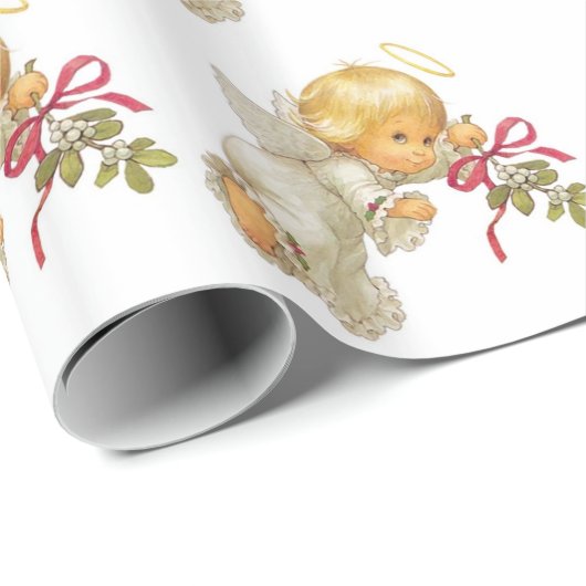 Kerstcadeauverpakking/Engelen Cadeaupapier (Rol Hoek)