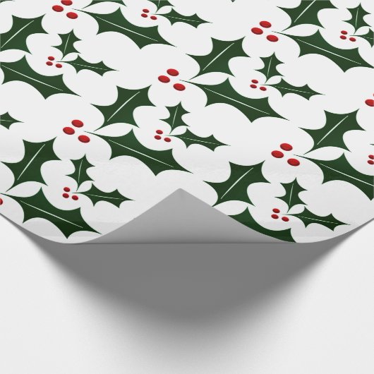 kerstcadeauverpakking/Holly Cadeaupapier (Hoek)