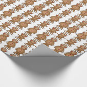 Kerstcadeauverpakking/Jongensmannetje van peperkoe Cadeaupapier (Hoek)