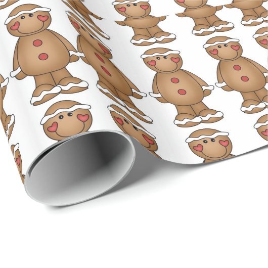 Kerstcadeauverpakking/Jongensmannetje van peperkoe Cadeaupapier (Rol Hoek)