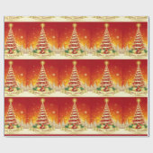 Kerstcadeauverpakking/Kerstboom Cadeaupapier (Vlak)