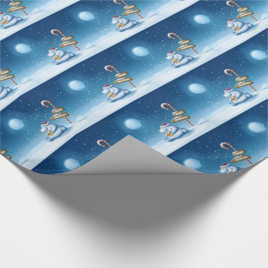 Kerstcadeauverpakking/Kerstpoolbeer Cadeaupapier (Hoek)