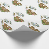 Kerstcadeauverpakking/konijnen en vogels cadeaupapier (Hoek)