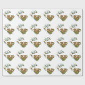 Kerstcadeauverpakking/konijnen en vogels cadeaupapier (Vlak)