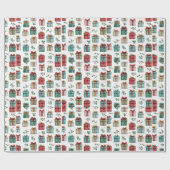 Kerstcadeauverpakking met een Gril – Kerstpapier Cadeaupapier (Vlak)