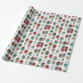 Kerstcadeauverpakking met een Gril – Kerstpapier Cadeaupapier (Uitgerold)