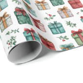 Kerstcadeauverpakking met een Gril – Kerstpapier Cadeaupapier (Rol Hoek)