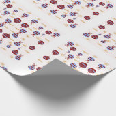 Kerstcadeauverpakking met Kleurrijke Slingers Cadeaupapier (Hoek)