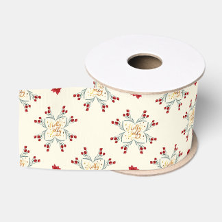 Kerstcadeauverpakking met vintage bloemsterige ste grosgrain lint