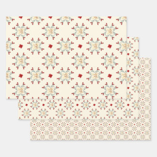 Kerstcadeauverpakking met vintage bloemsterige ste inpakpapier vel