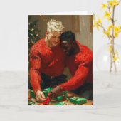 Kerstcadeauverpakking Omhelzing Kaart (Gele Bloem)