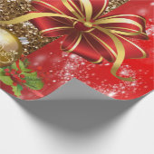 Kerstcadeauverpakking Rode Strik Cadeaupapier (Hoek)