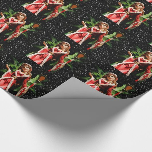 kerstcadeauverpakking/sneeuwfeiland cadeaupapier (Hoek)