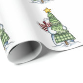 Kerstcadeauverpakking/Sneeuwman met kerstboom Cadeaupapier (Rol Hoek)