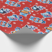 Kerstcadeauverpakking Winter Wonderland Snowfolk.  Cadeaupapier (Hoek)